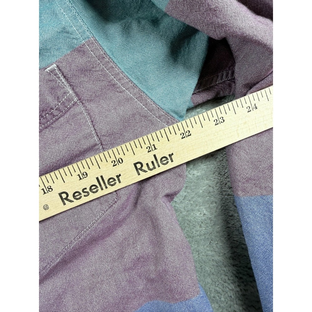 Vtg Eddie Bauer Shirt Mens L Colorblock Button Down Oxford 90s - Picture 5 of 7